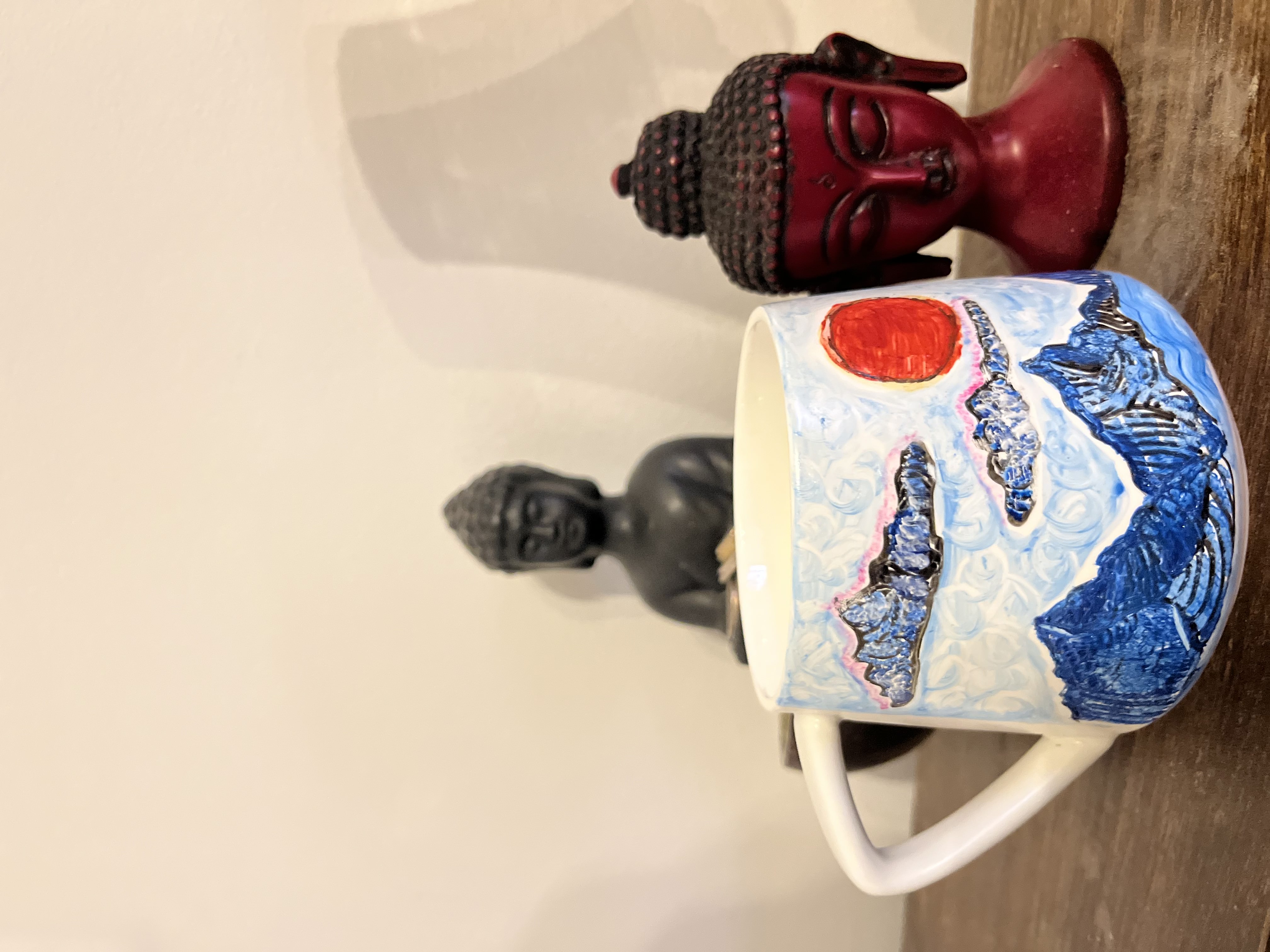 Bright sunflower painted mug